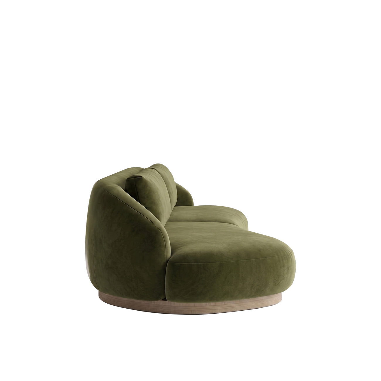 Lunara Curve Olive 3 - Seater Boucle Sofa