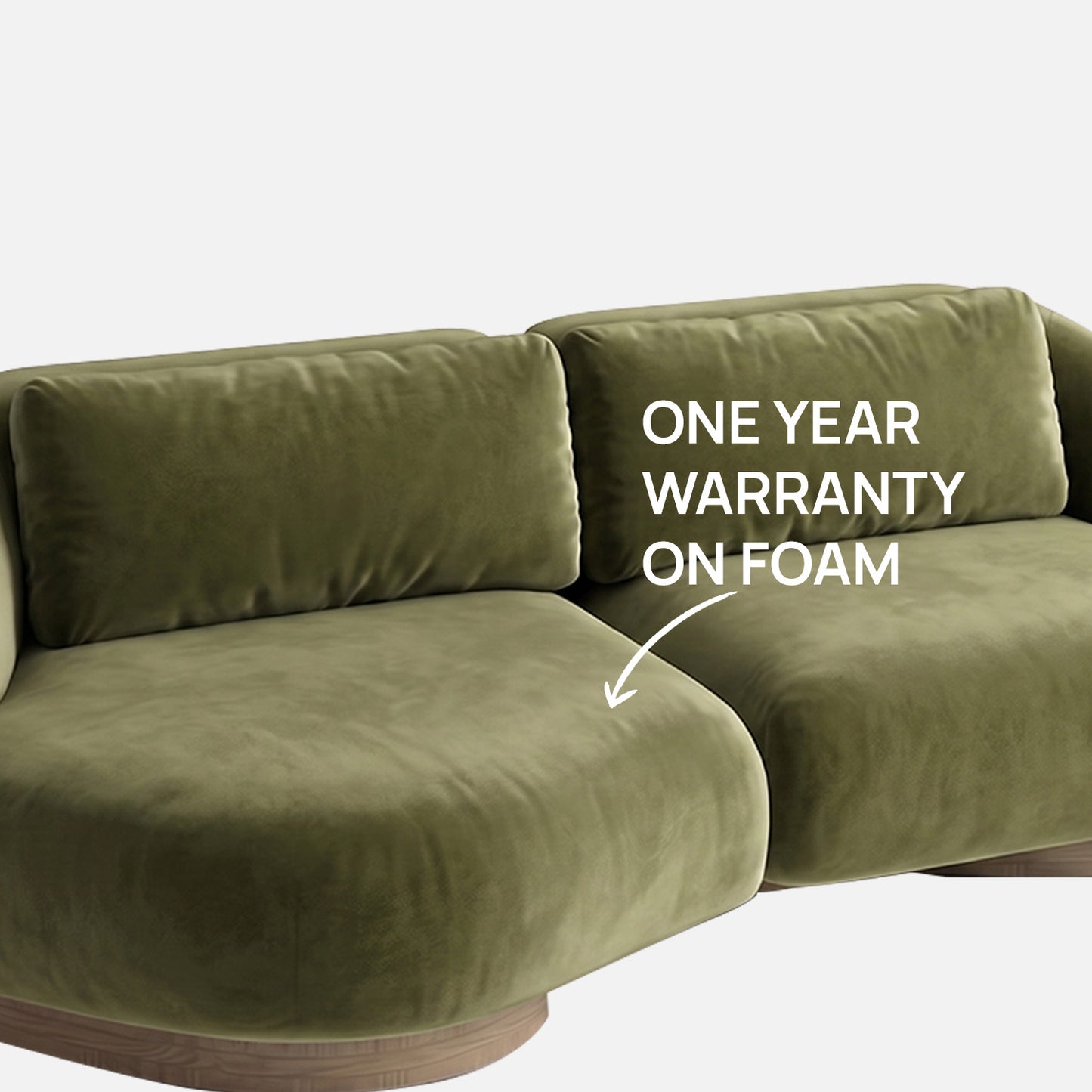 Lunara Curve Olive 3 - Seater Boucle Sofa