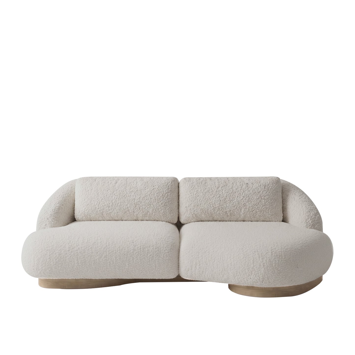 Lunara Curve Off White 3 - Seater Boucle Sofa