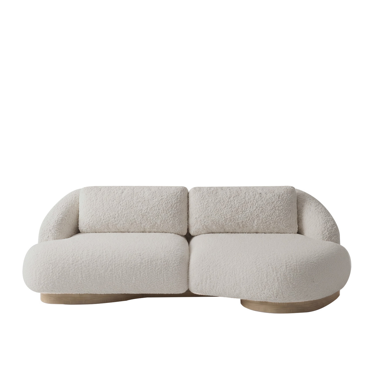 Lunara Curve Off White 3 - Seater Boucle Sofa