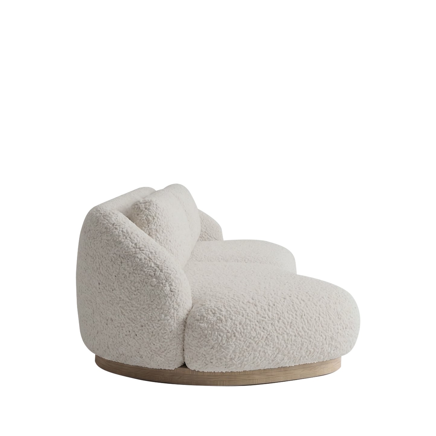 Lunara Curve Off White 3 - Seater Boucle Sofa