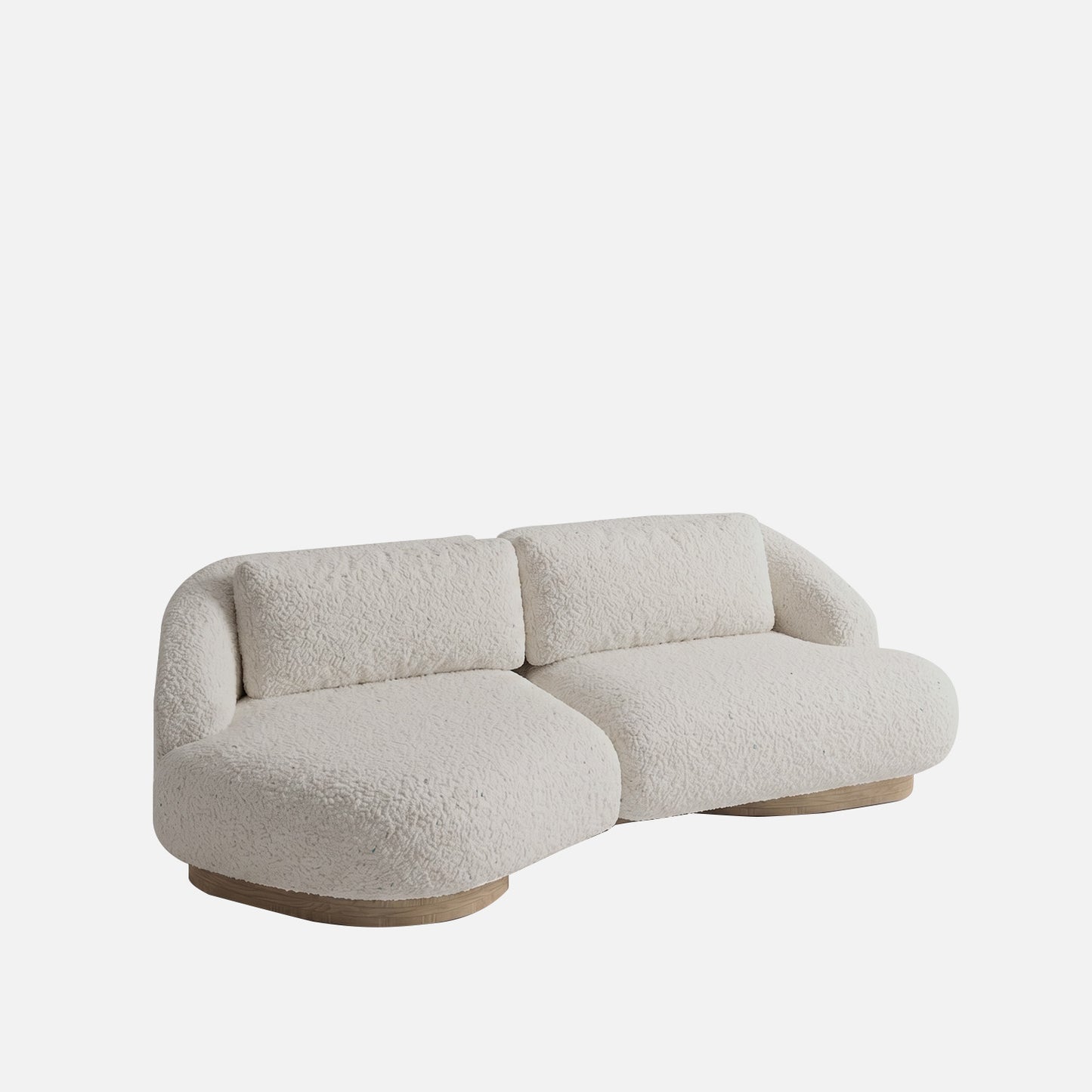 Lunara Curve Off White 3 - Seater Boucle Sofa