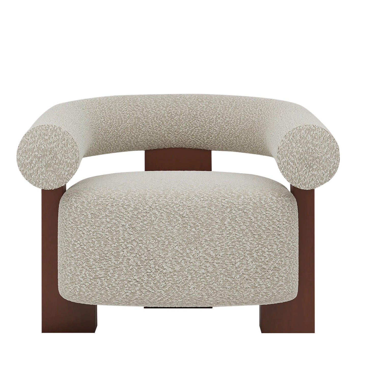 Rustova Frame Speckled Grey 1 - Seater Mohair Velvet Chair