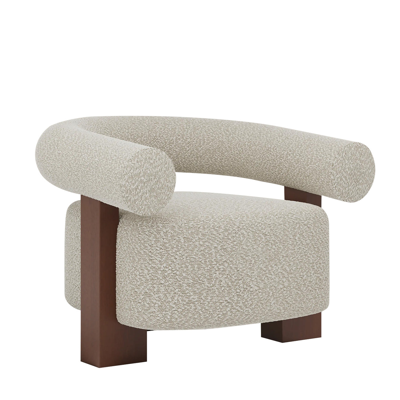 Rustova Frame Speckled Grey 1 - Seater Mohair Velvet Chair
