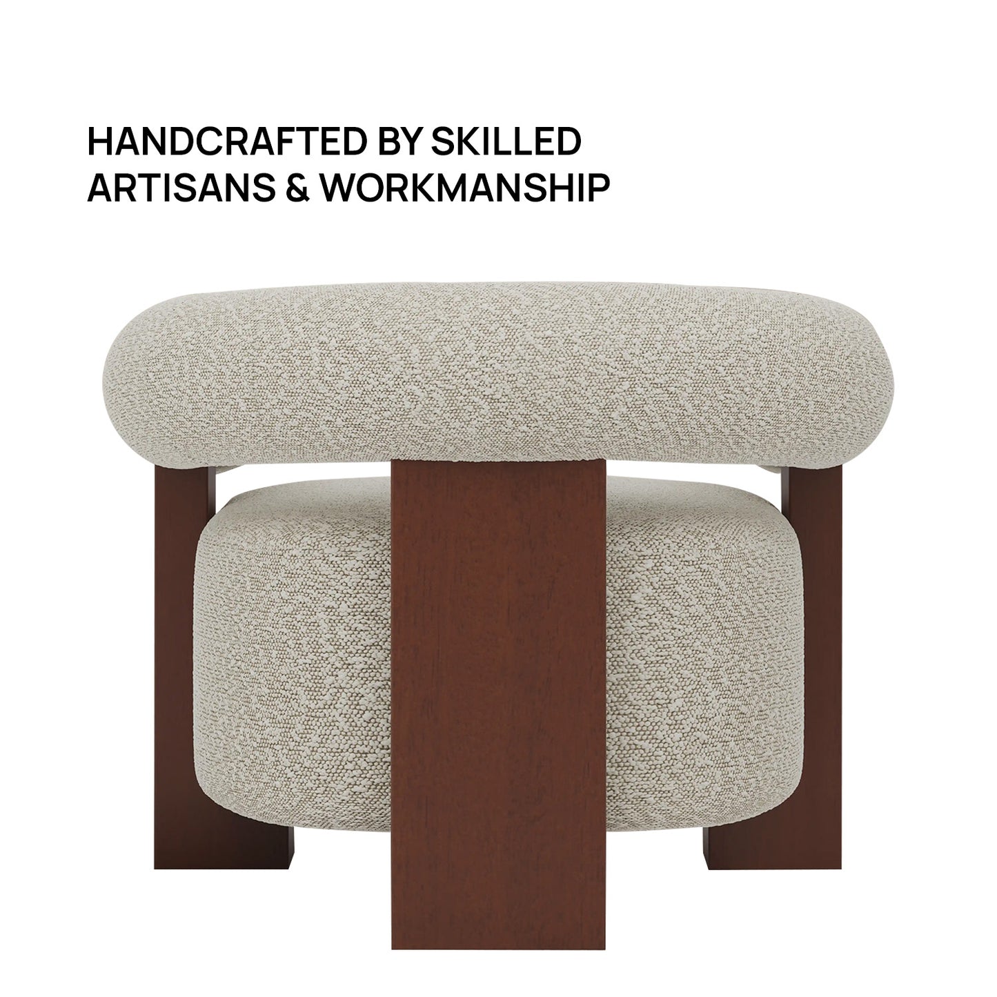 Rustova Frame Speckled Grey 1 - Seater Mohair Velvet Chair