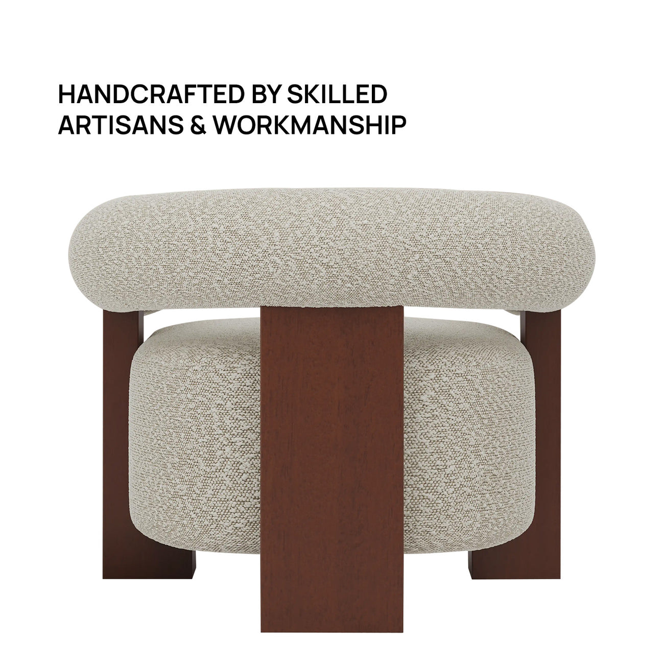 Rustova Frame Speckled Grey 1 - Seater Mohair Velvet Chair