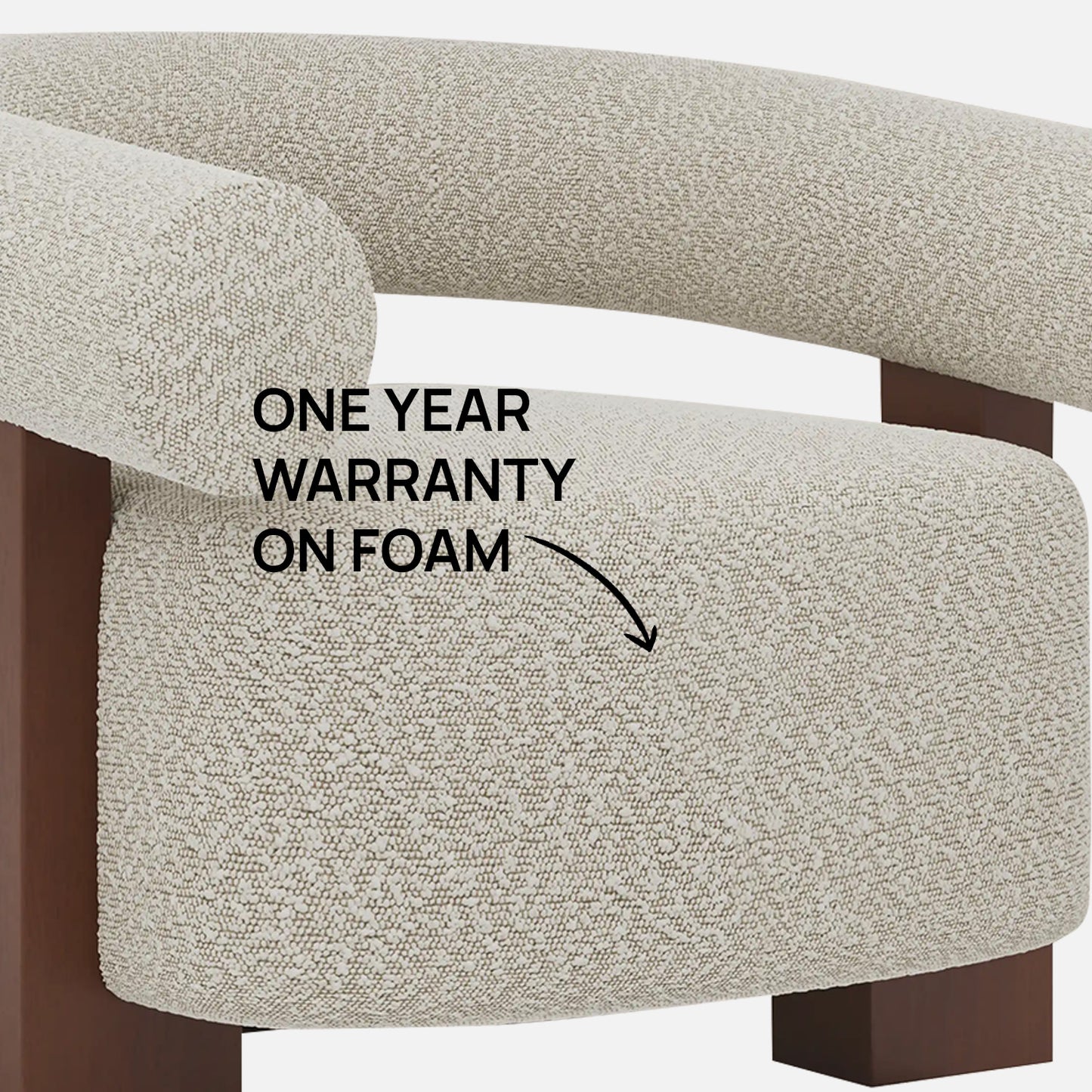 Rustova Frame Speckled Grey 1 - Seater Mohair Velvet Chair