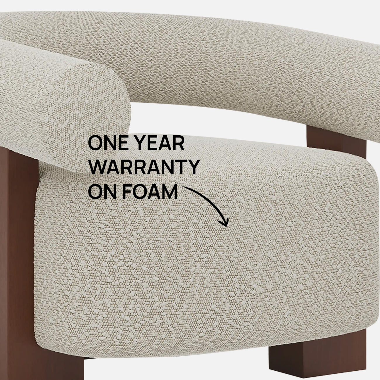 Rustova Frame Speckled Grey 1 - Seater Mohair Velvet Chair