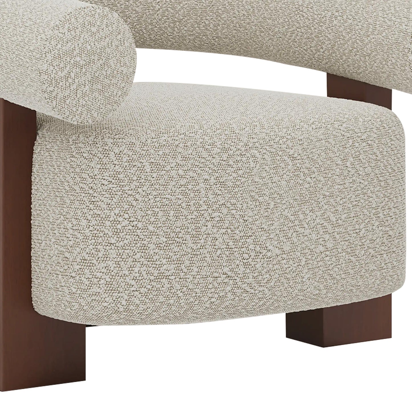Rustova Frame Speckled Grey 1 - Seater Mohair Velvet Chair
