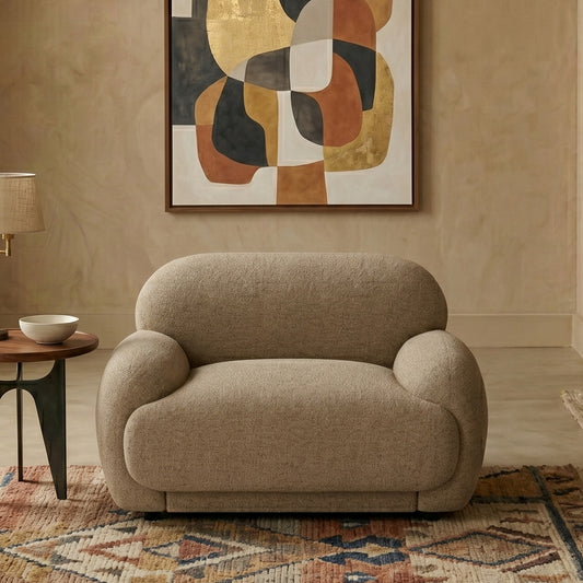 Amberly Lounge Latte 1 - Seater Boucle Chair