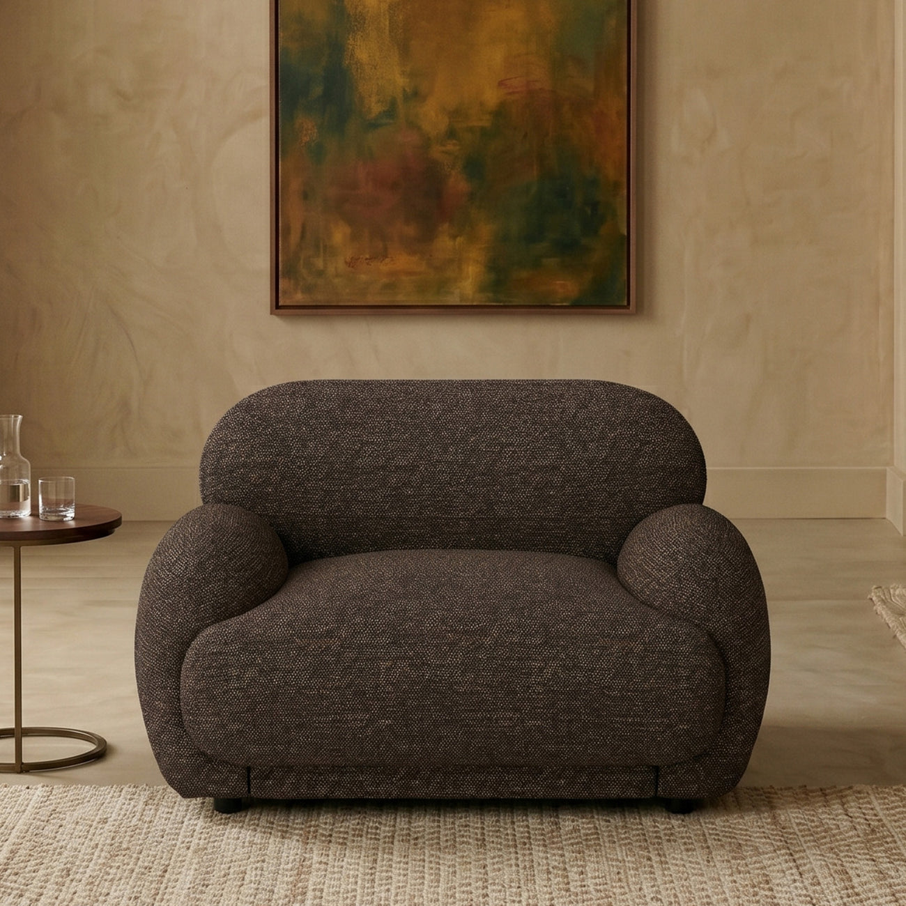 Amberly Lounge Espresso 1 - Seater Boucle Chair