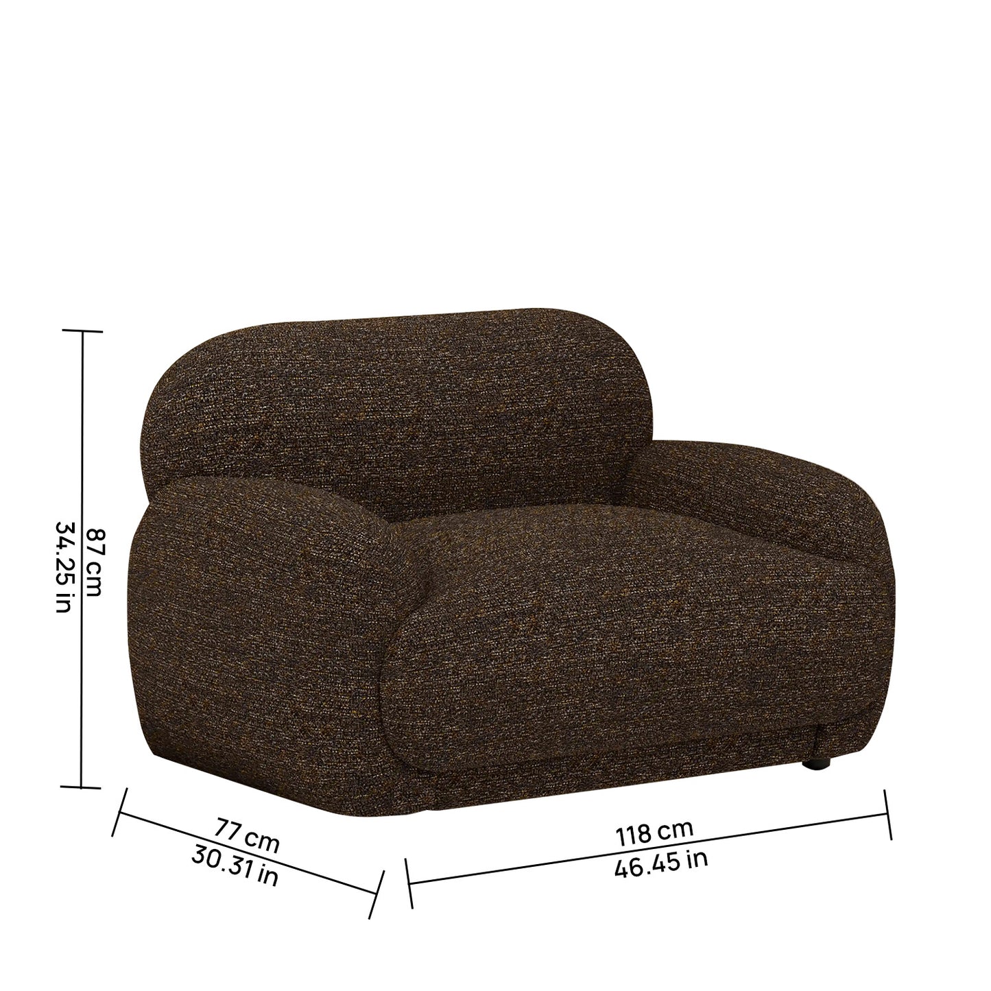 Amberly Lounge Espresso 1 - Seater Boucle Chair