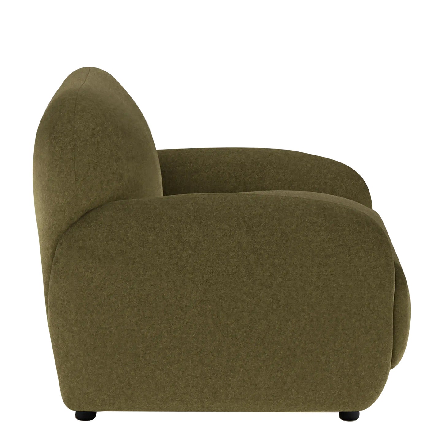Amberly Lounge Moss Green 1 - Seater Boucle Chair