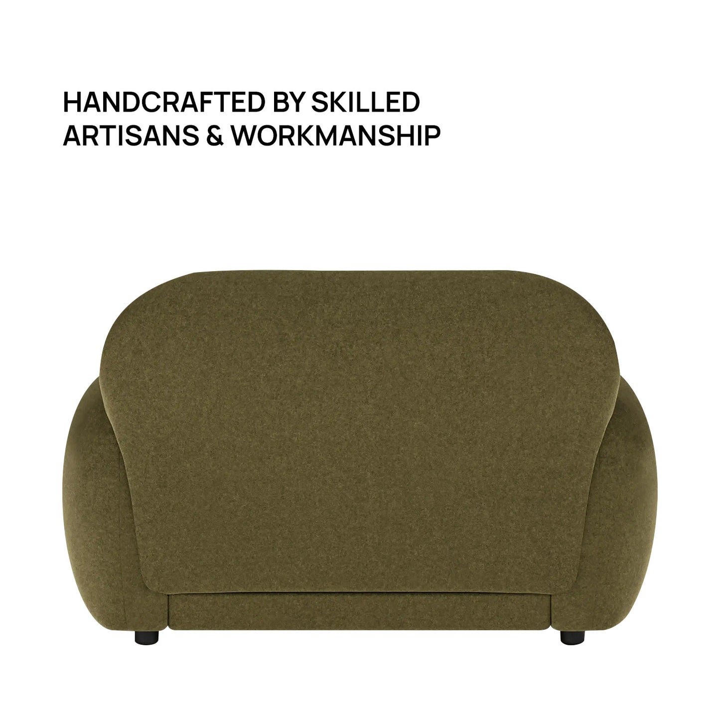 Amberly Lounge Moss Green 1 - Seater Boucle Chair
