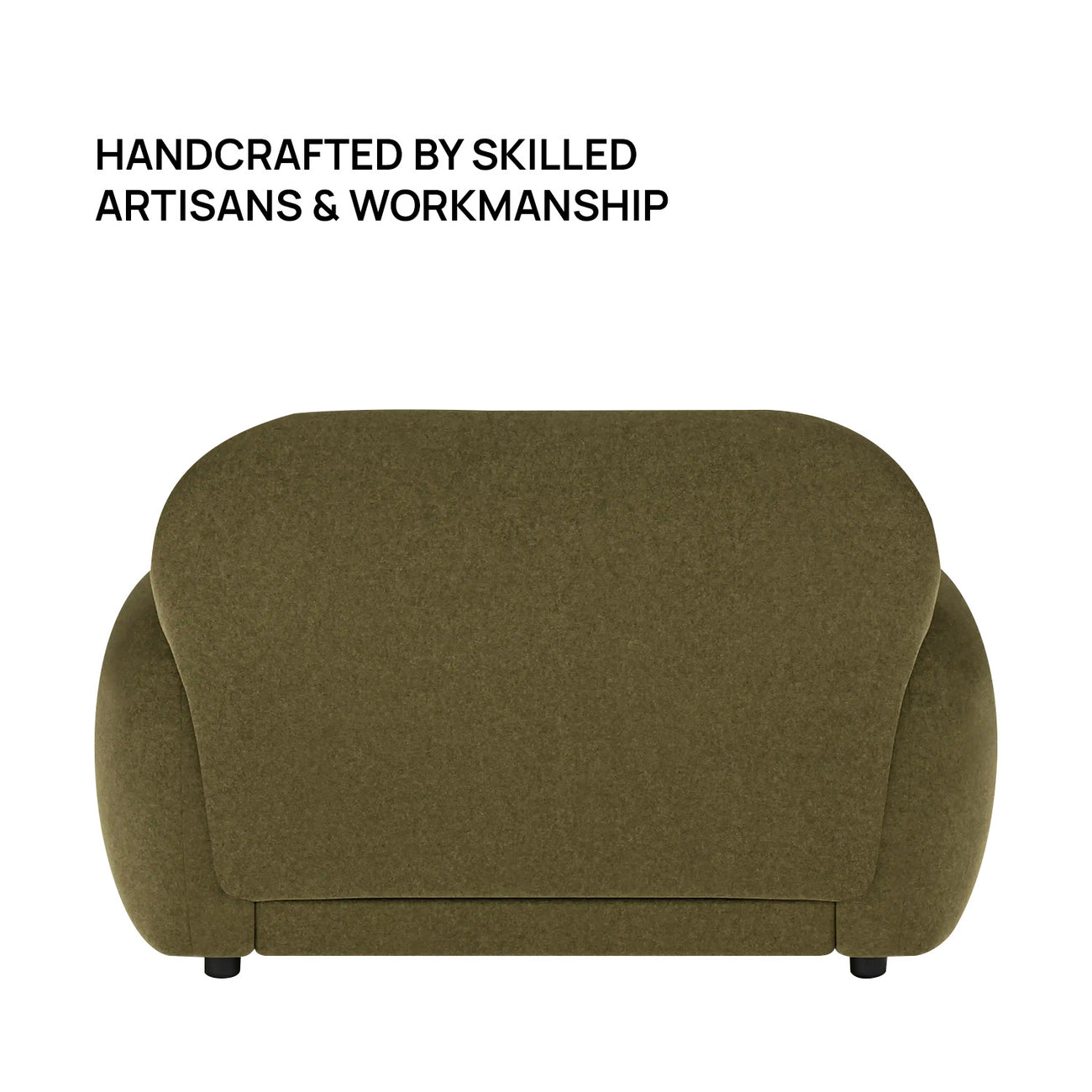 Amberly Lounge Moss Green 1 - Seater Boucle Chair