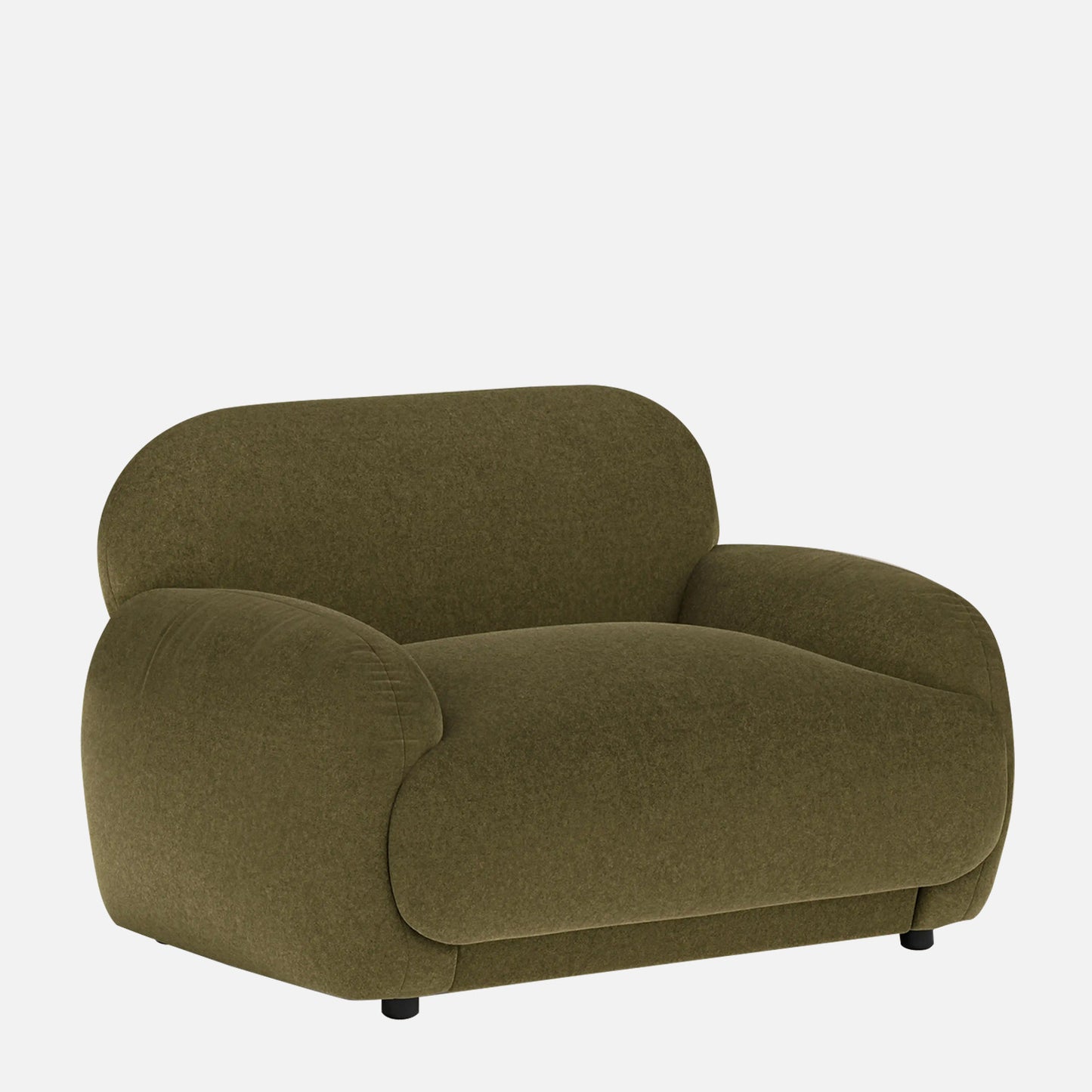 Amberly Lounge Moss Green 1 - Seater Boucle Chair