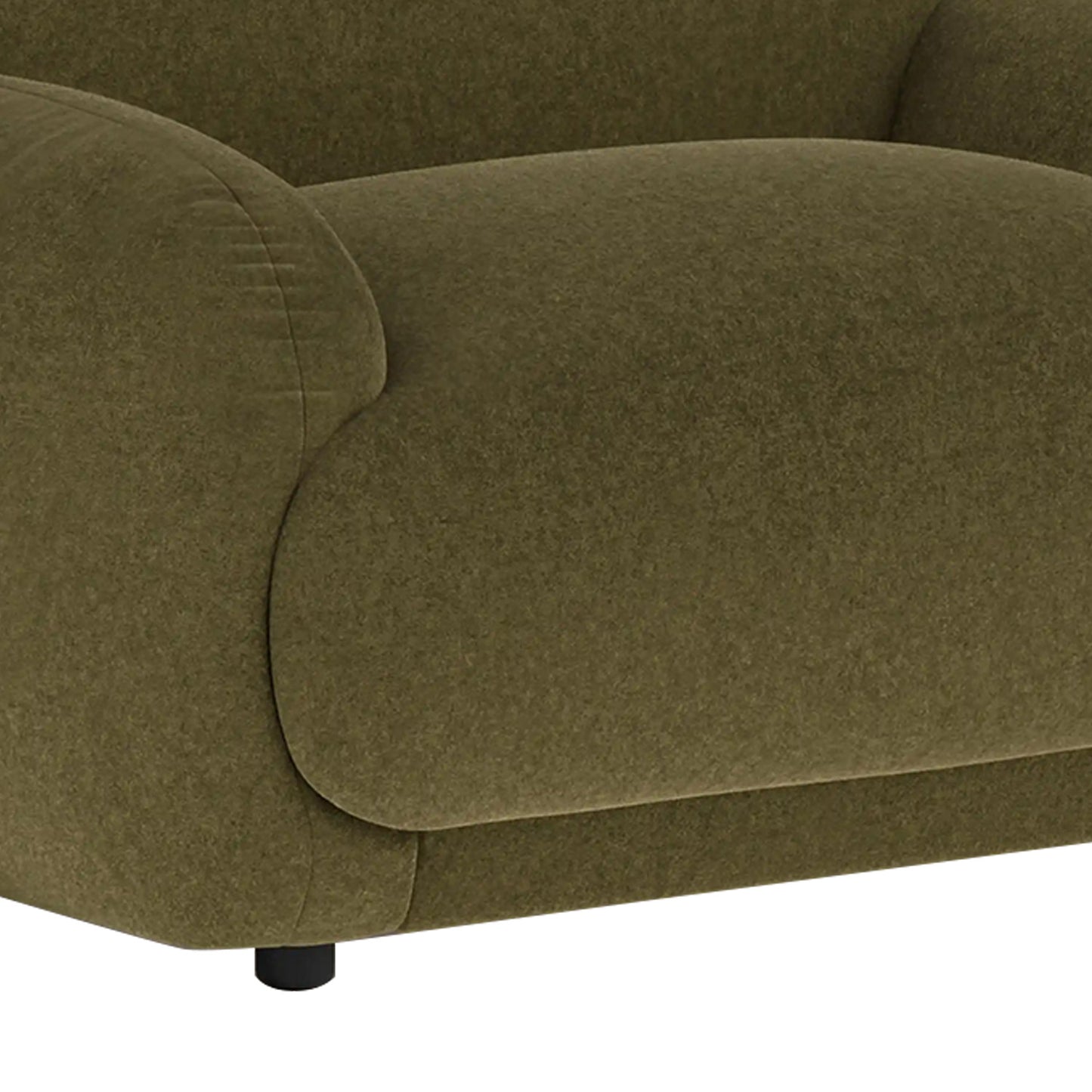 Amberly Lounge Moss Green 1 - Seater Boucle Chair