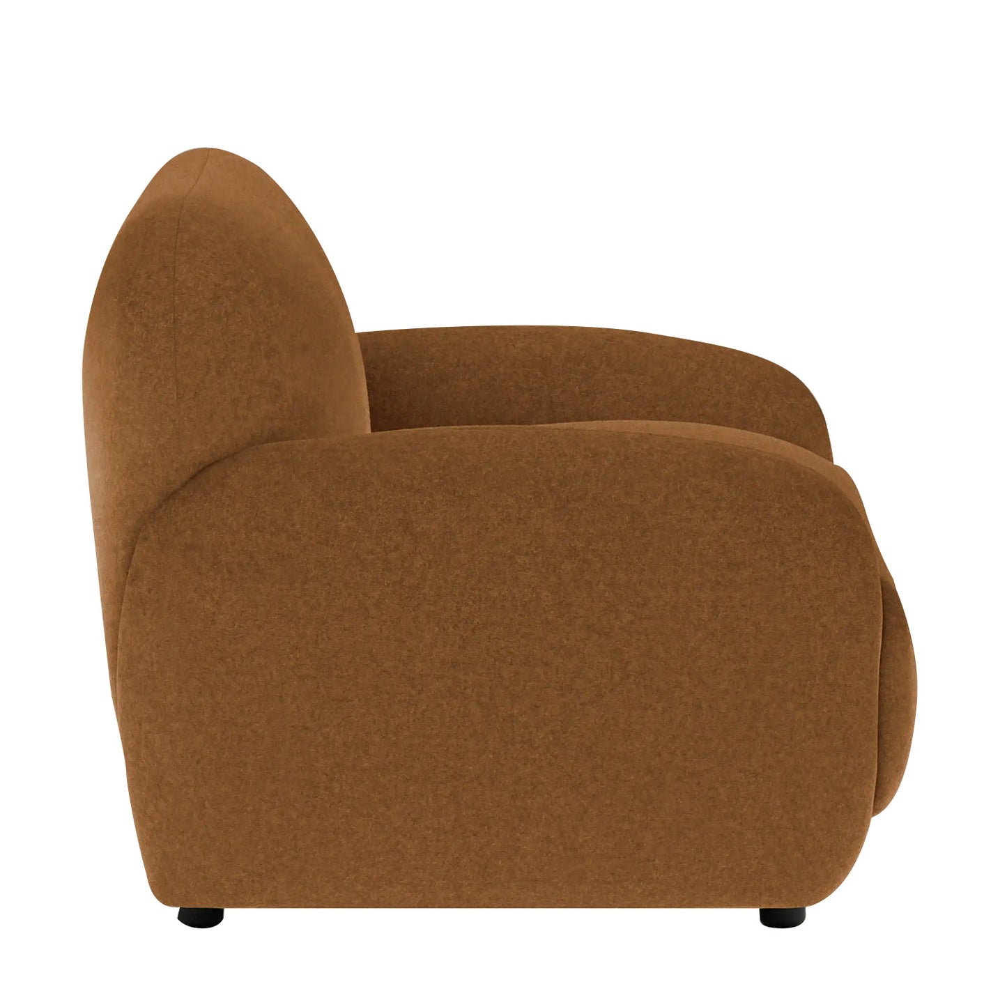 Amberly Lounge Caramel Brown 1 - Seater Boucle Chair