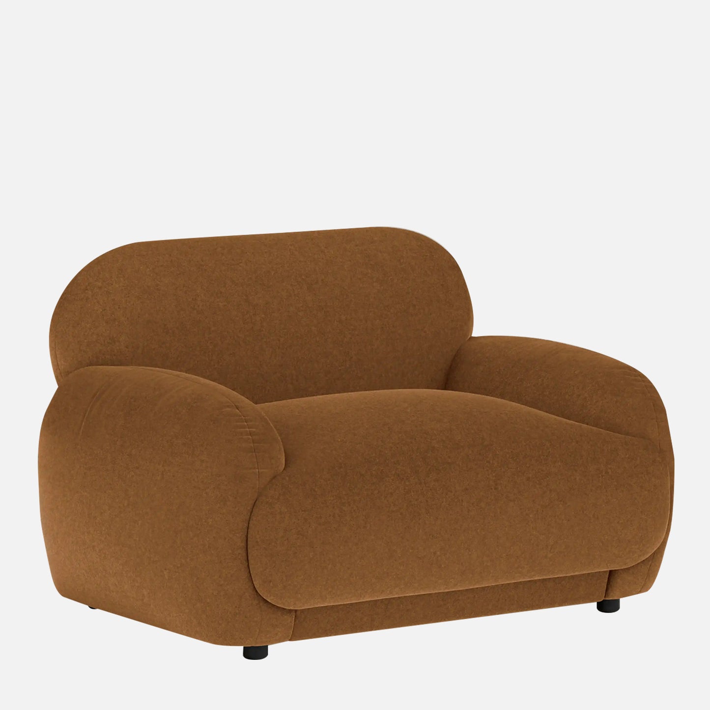 Amberly Lounge Caramel Brown 1 - Seater Boucle Chair