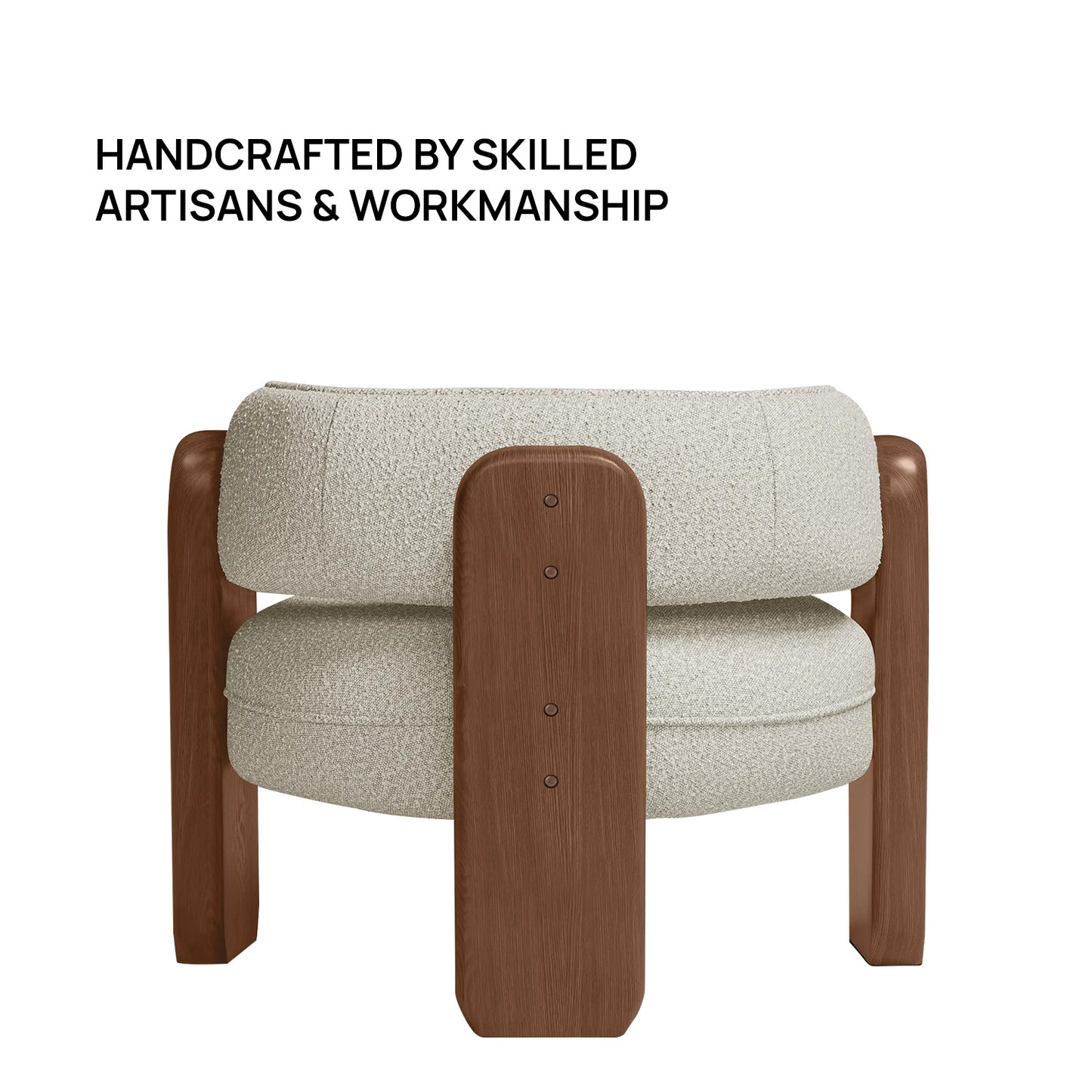 Heritage Arm Speckled Grey 1 - Seater Boucle Chair
