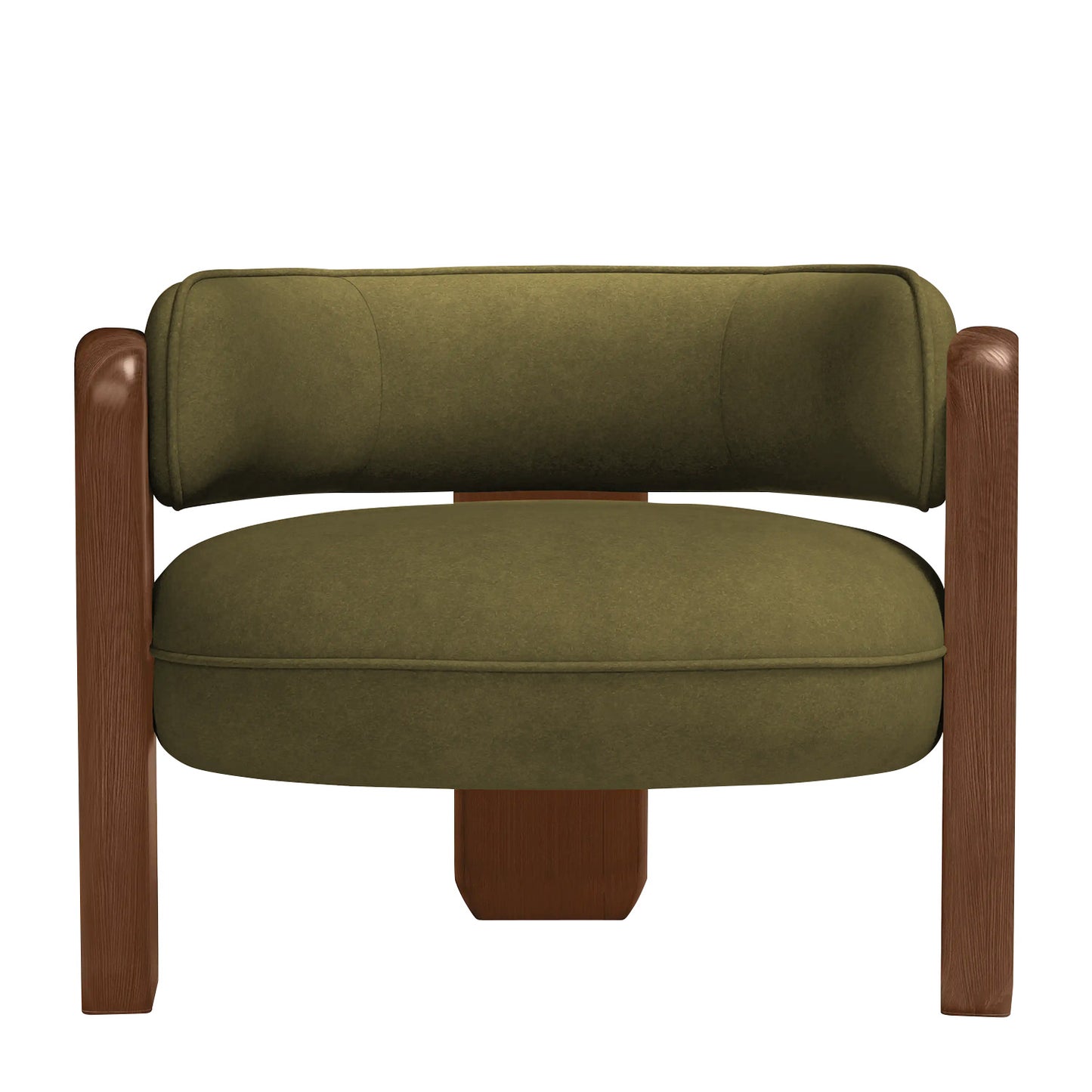 Heritage Arm Moss Green 1 - Seater Boucle Chair