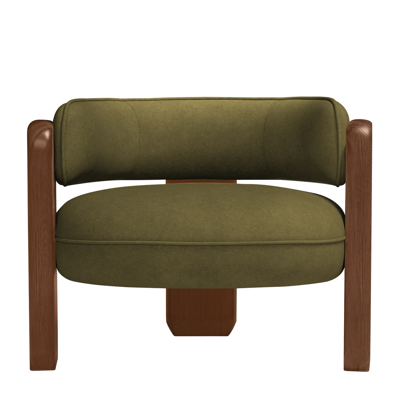 Heritage Arm Moss Green 1 - Seater Boucle Chair