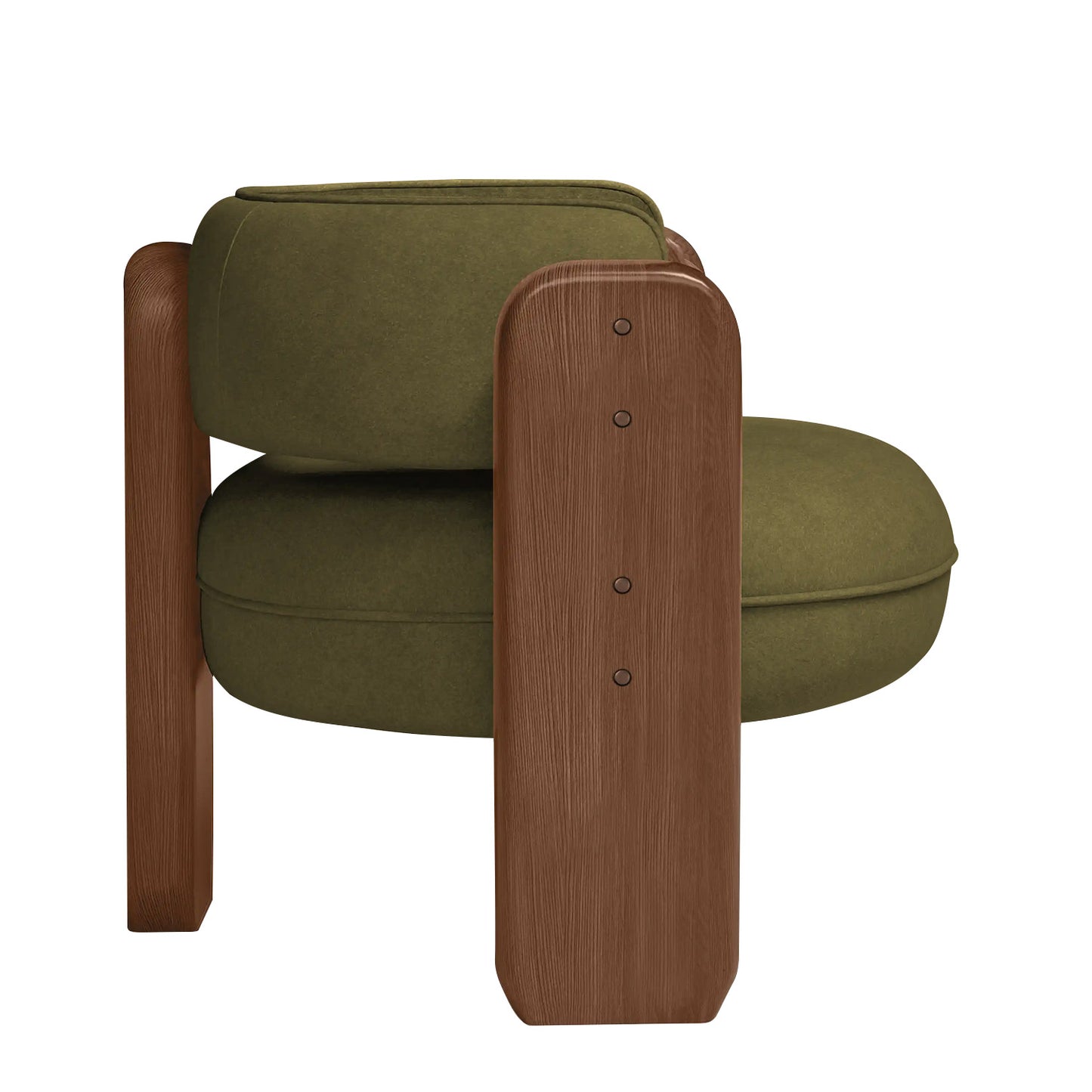 Heritage Arm Moss Green 1 - Seater Boucle Chair