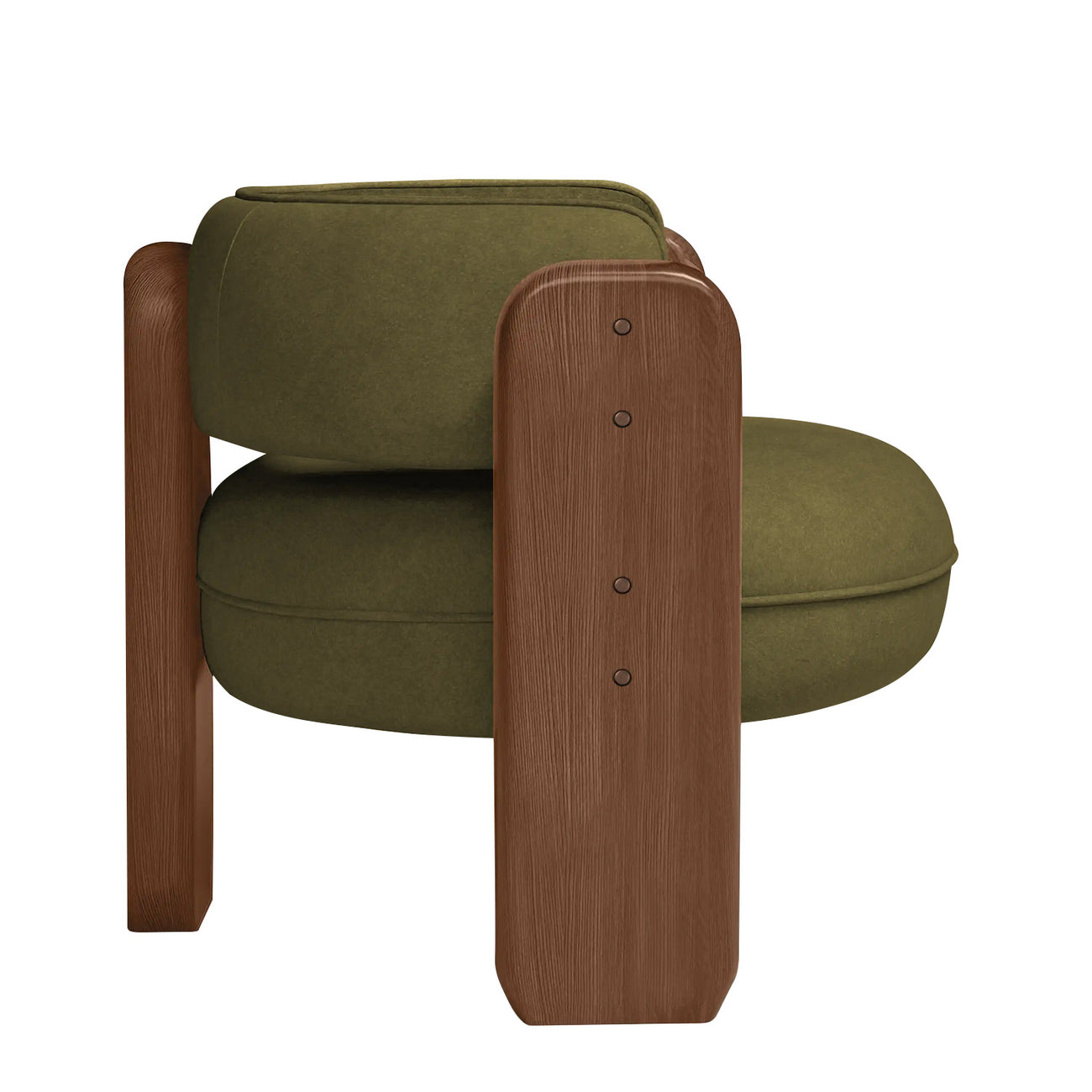 Heritage Arm Moss Green 1 - Seater Boucle Chair