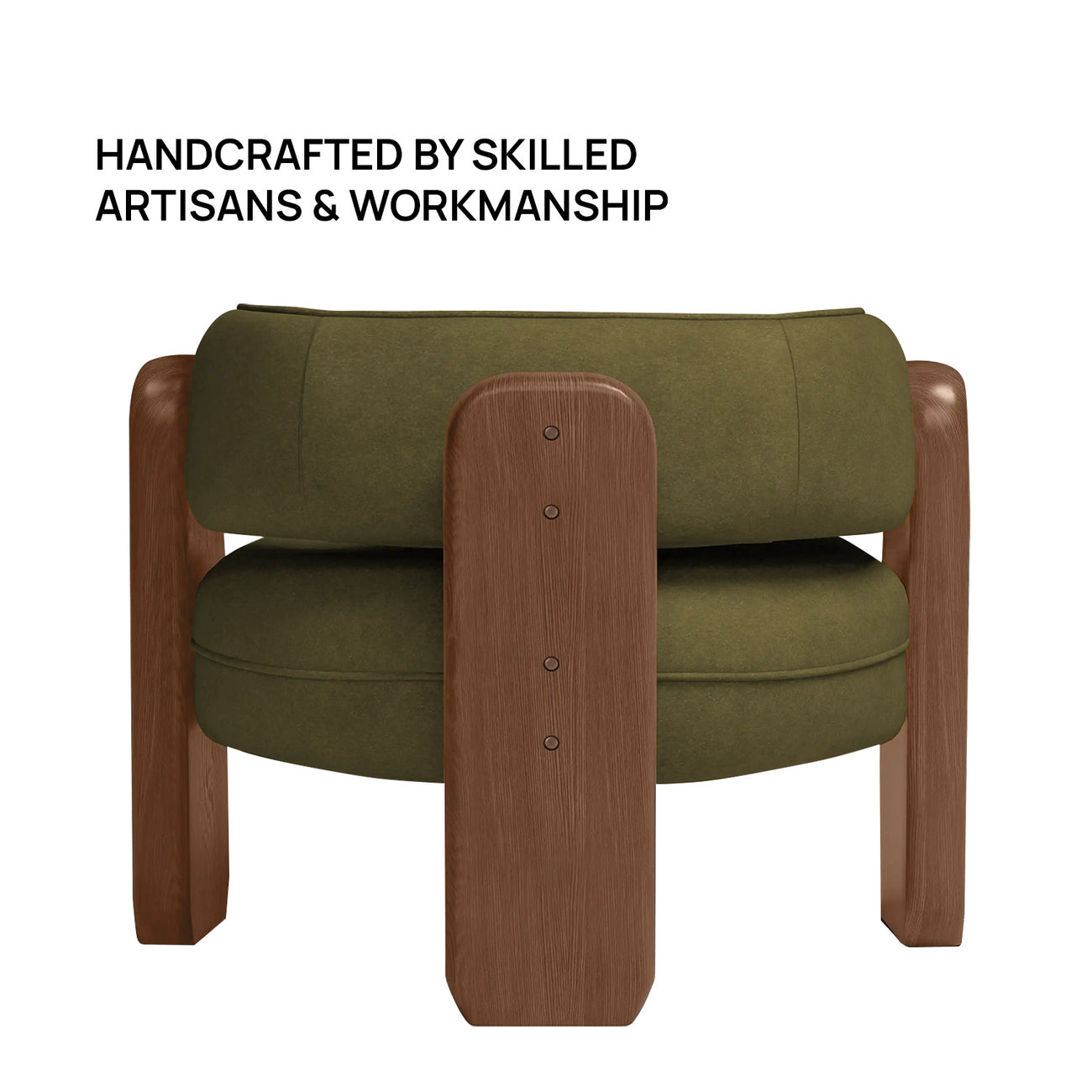 Heritage Arm Moss Green 1 - Seater Boucle Chair