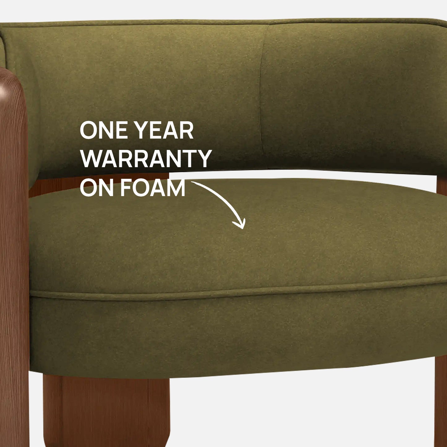 Heritage Arm Moss Green 1 - Seater Boucle Chair