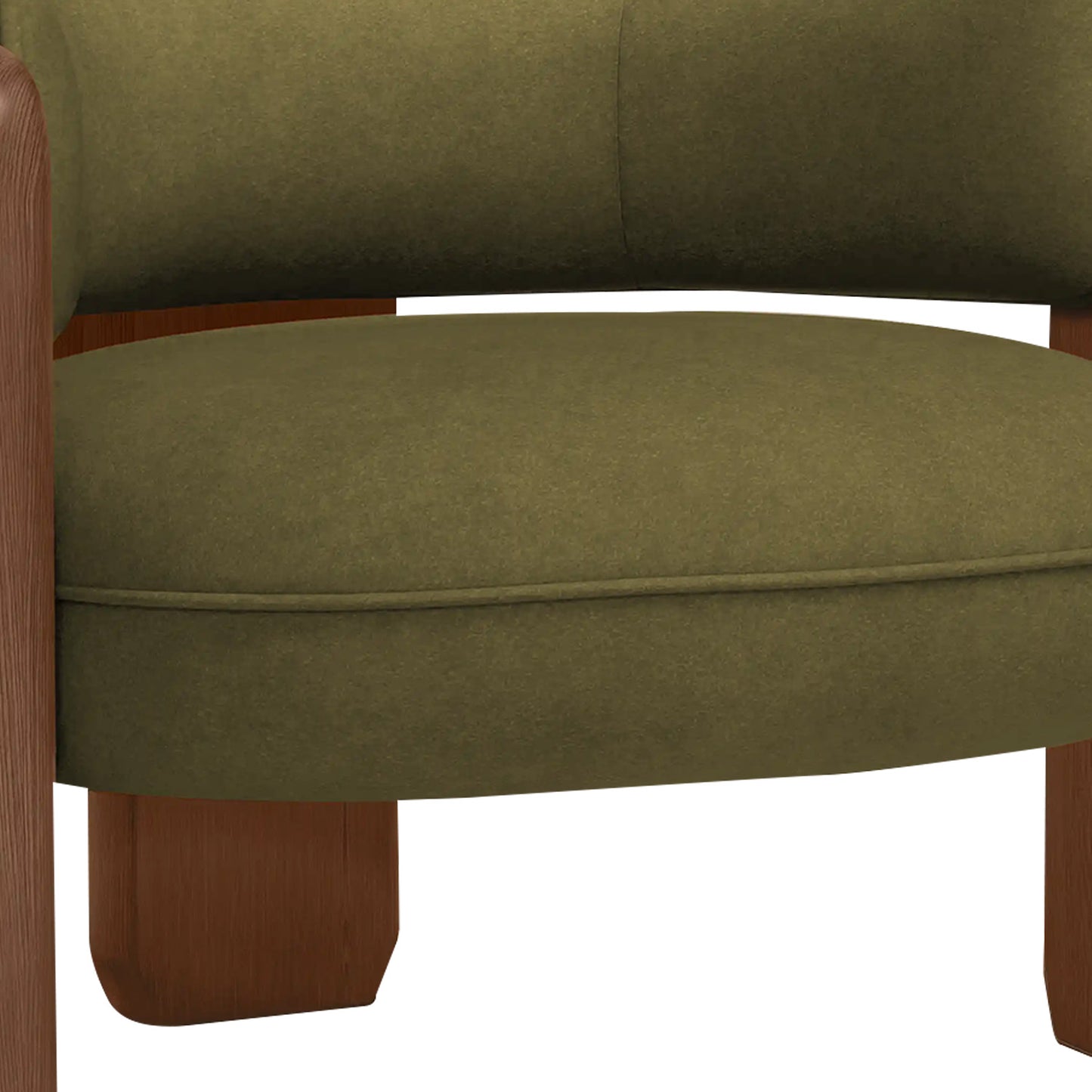 Heritage Arm Moss Green 1 - Seater Boucle Chair