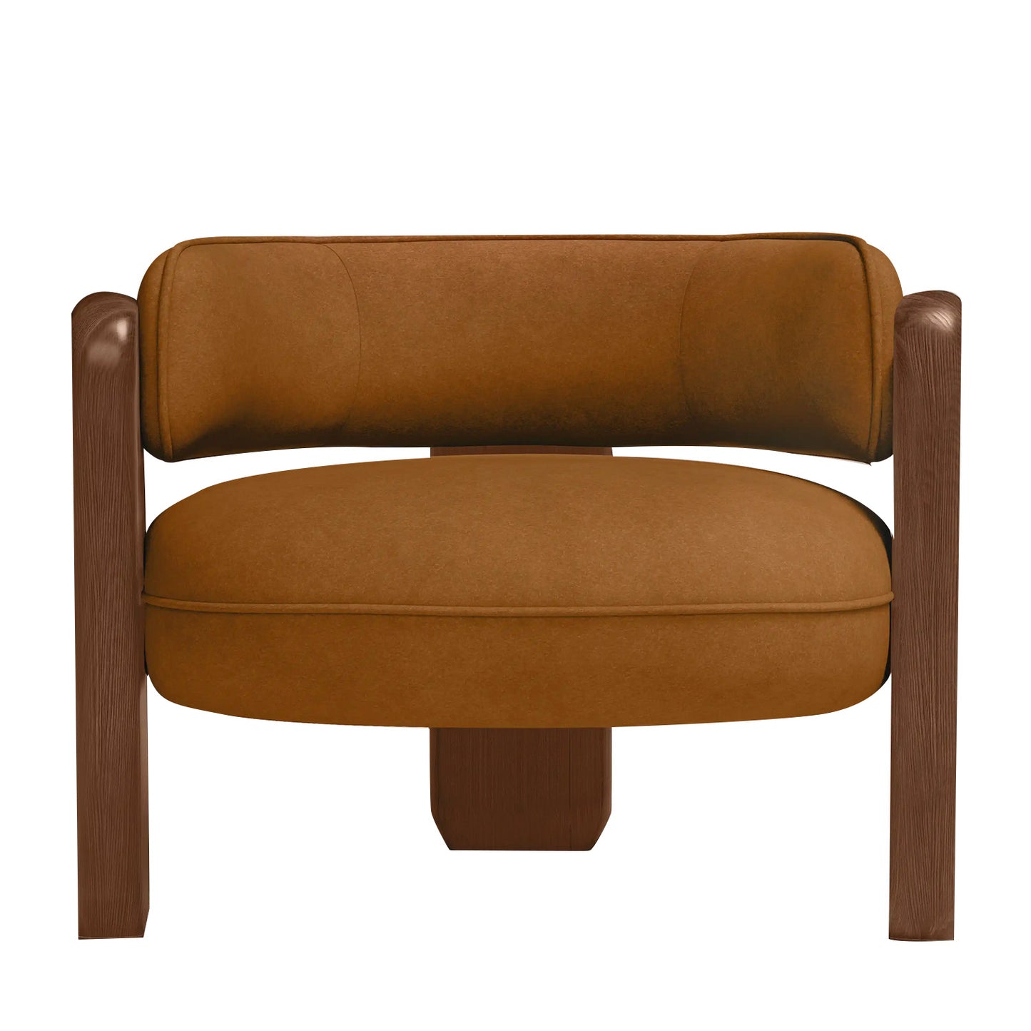 Heritage Arm Caramel Brown 1 - Seater Boucle Chair
