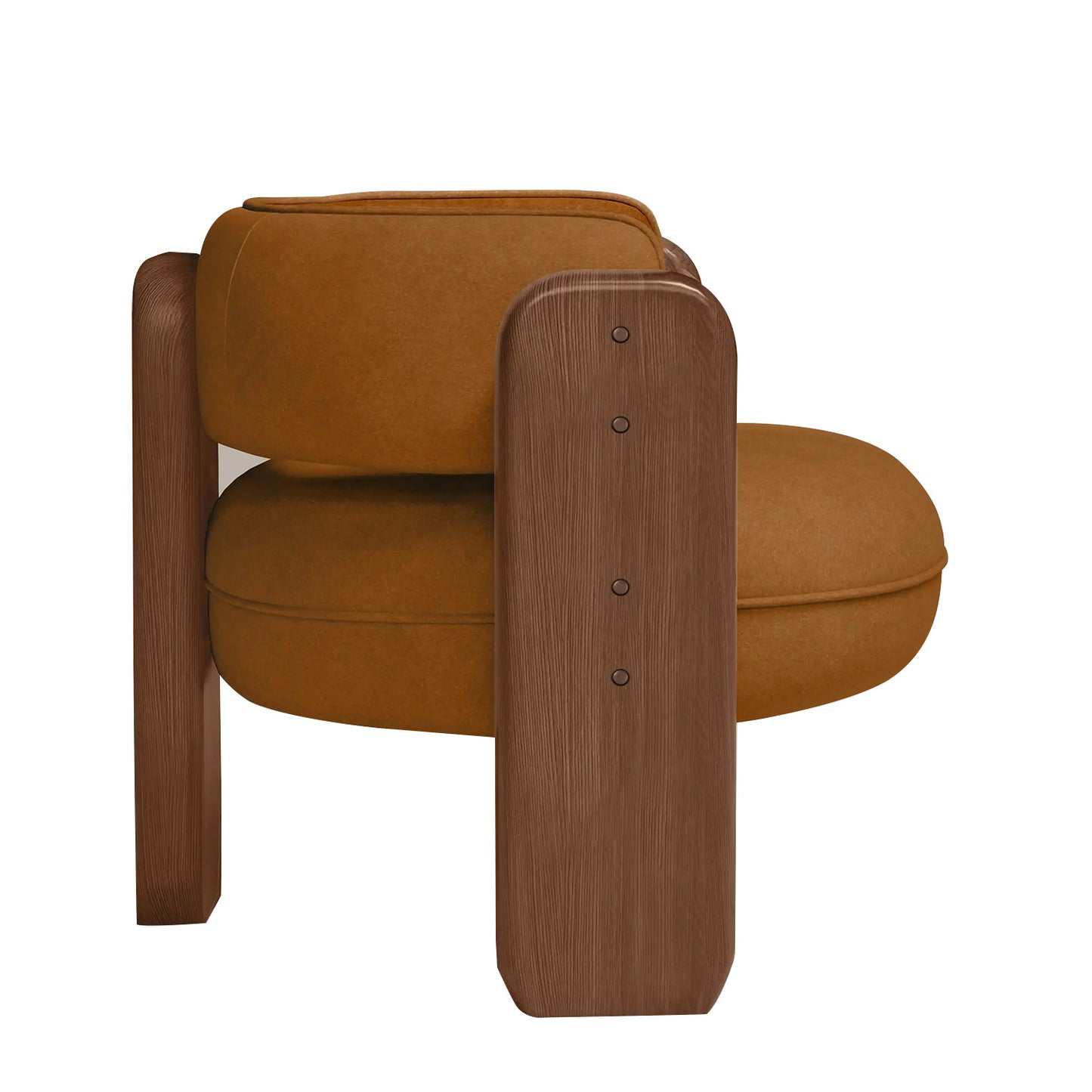 Heritage Arm Caramel Brown 1 - Seater Boucle Chair