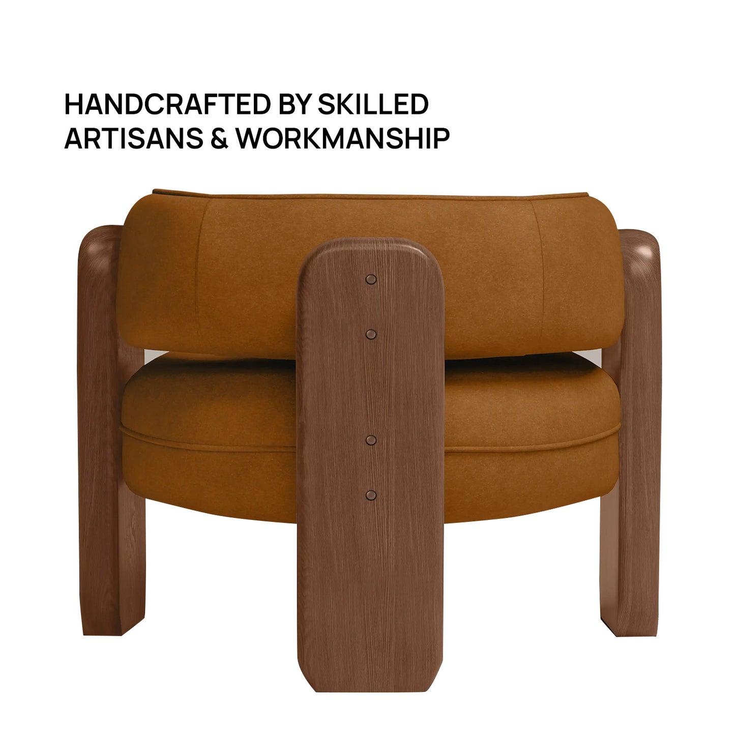 Heritage Arm Caramel Brown 1 - Seater Boucle Chair