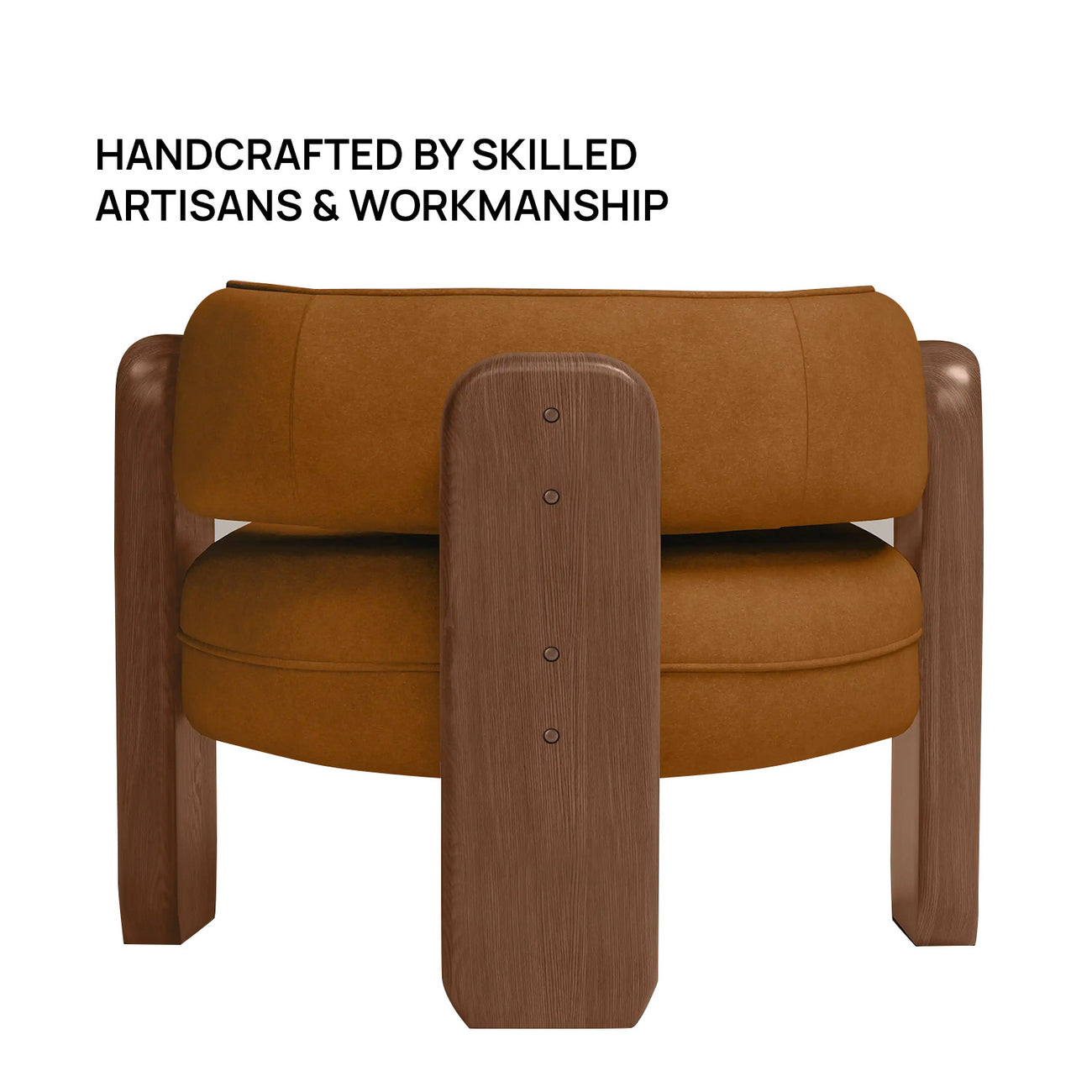Heritage Arm Caramel Brown 1 - Seater Boucle Chair