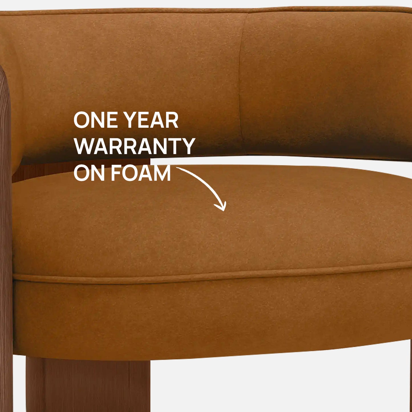 Heritage Arm Caramel Brown 1 - Seater Boucle Chair