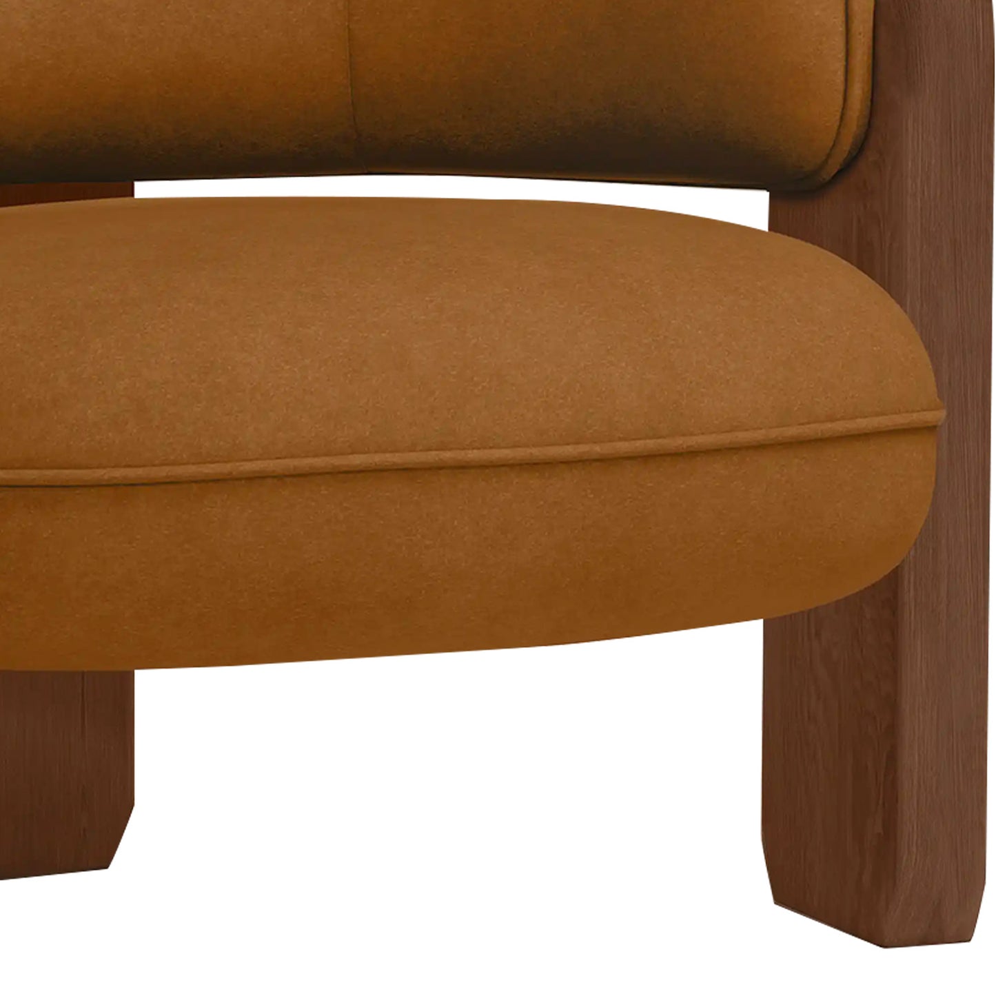 Heritage Arm Caramel Brown 1 - Seater Boucle Chair