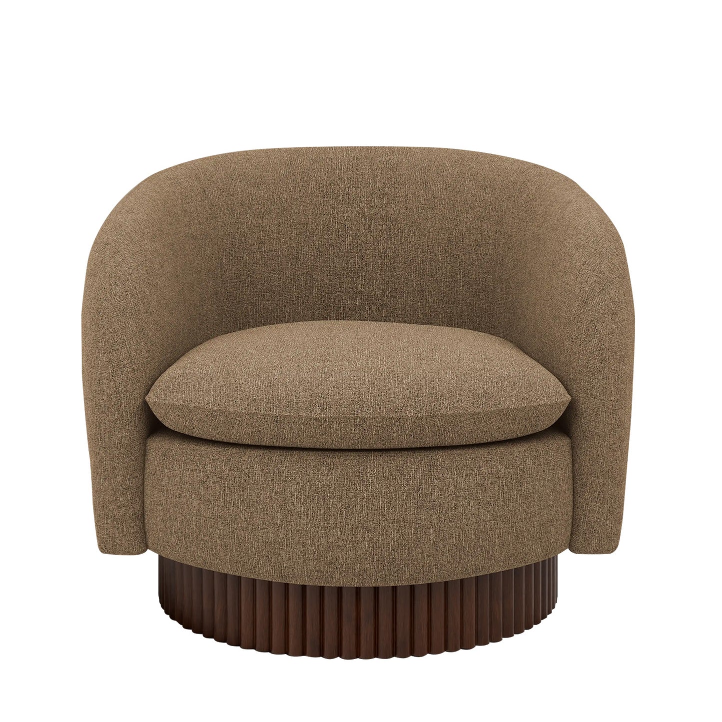 Mossio Barrel Brown 1 - Seater Velvet Chair