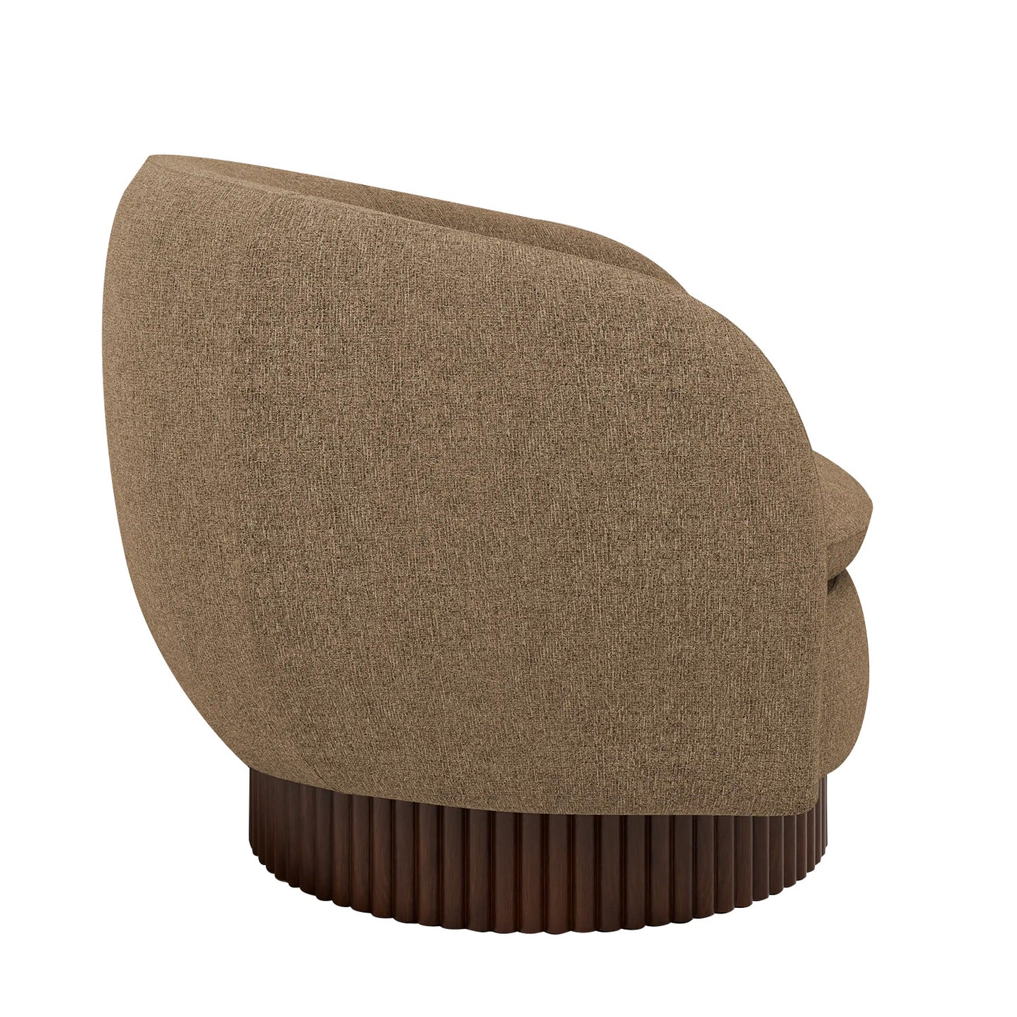 Mossio Barrel Brown 1 - Seater Velvet Chair
