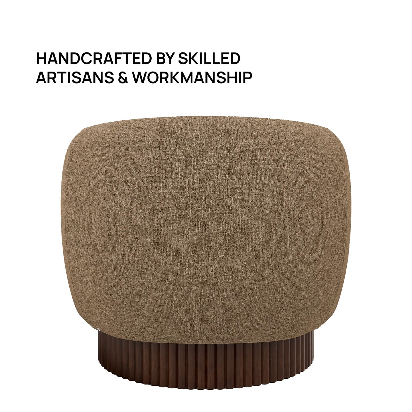 Mossio Barrel Brown 1 - Seater Velvet Chair