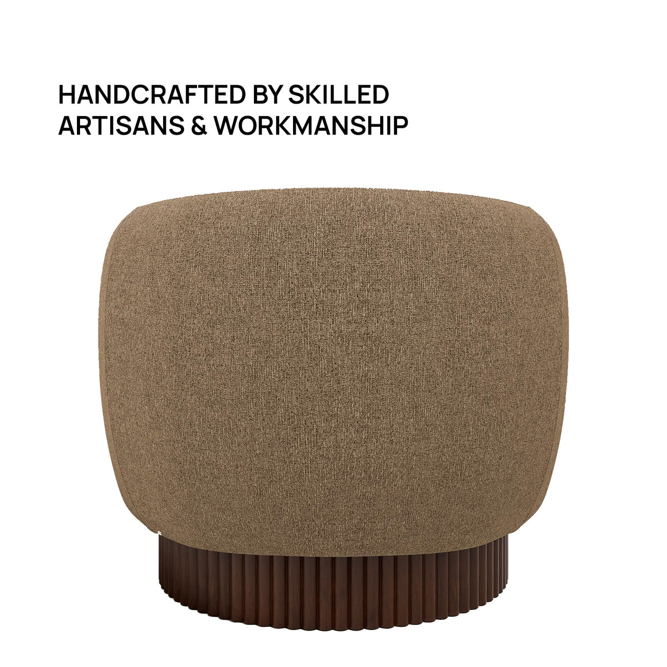 Mossio Barrel Brown 1 - Seater Velvet Chair