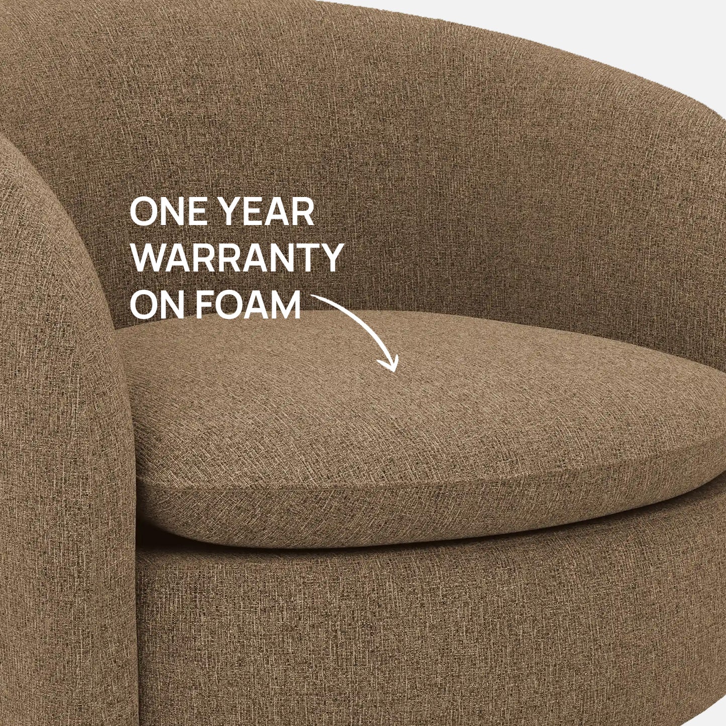 Mossio Barrel Brown 1 - Seater Velvet Chair