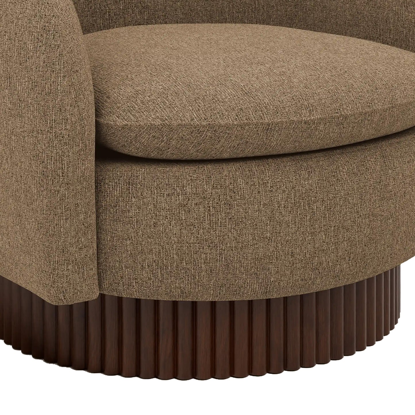 Mossio Barrel Brown 1 - Seater Velvet Chair