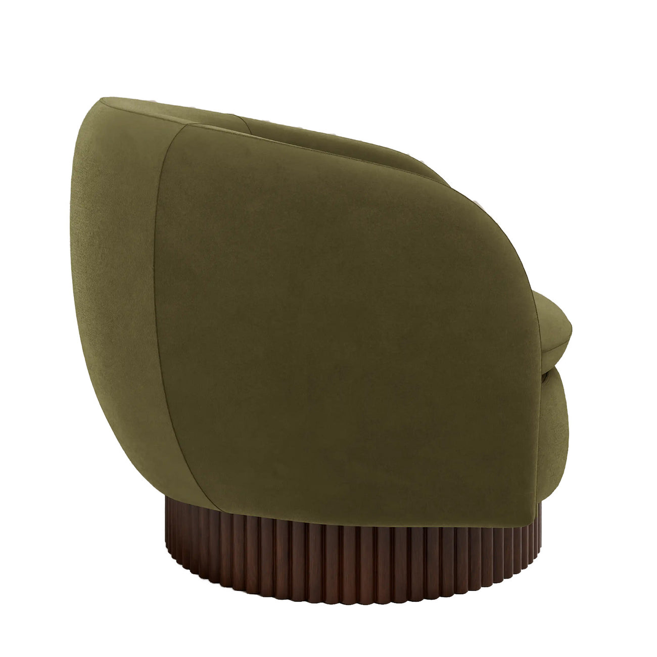 Mossio Barrel Moss Green 1 - Seater Velvet Chair