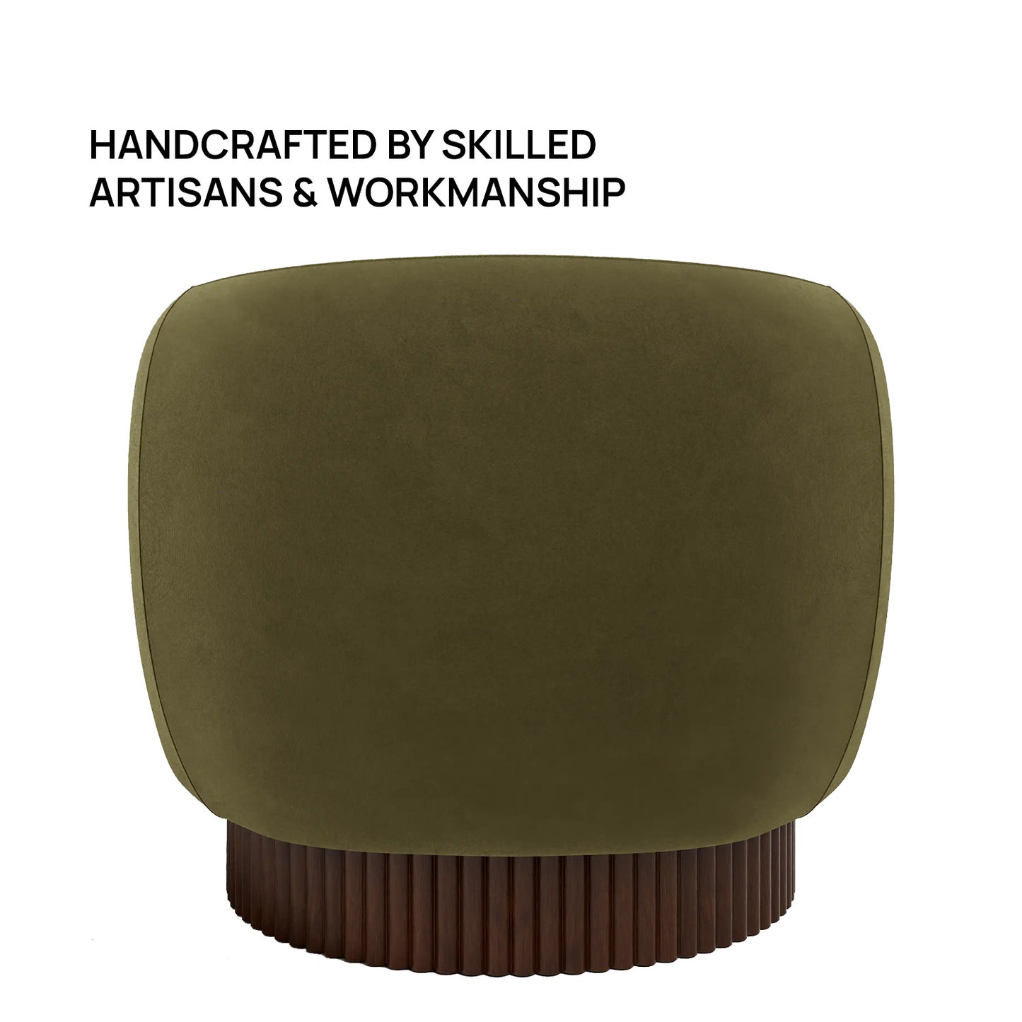 Mossio Barrel Moss Green 1 - Seater Velvet Chair