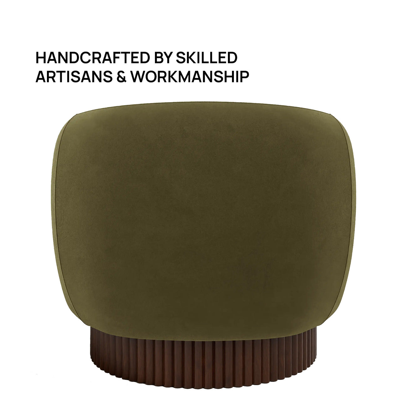 Mossio Barrel Moss Green 1 - Seater Velvet Chair