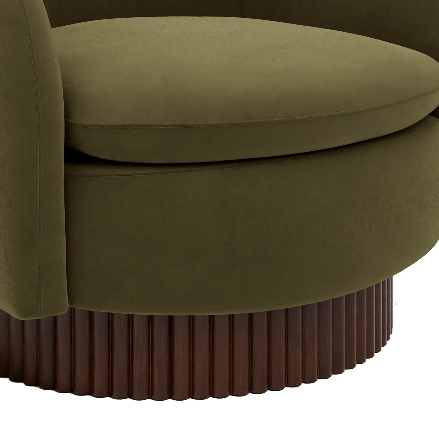 Mossio Barrel Moss Green 1 - Seater Velvet Chair