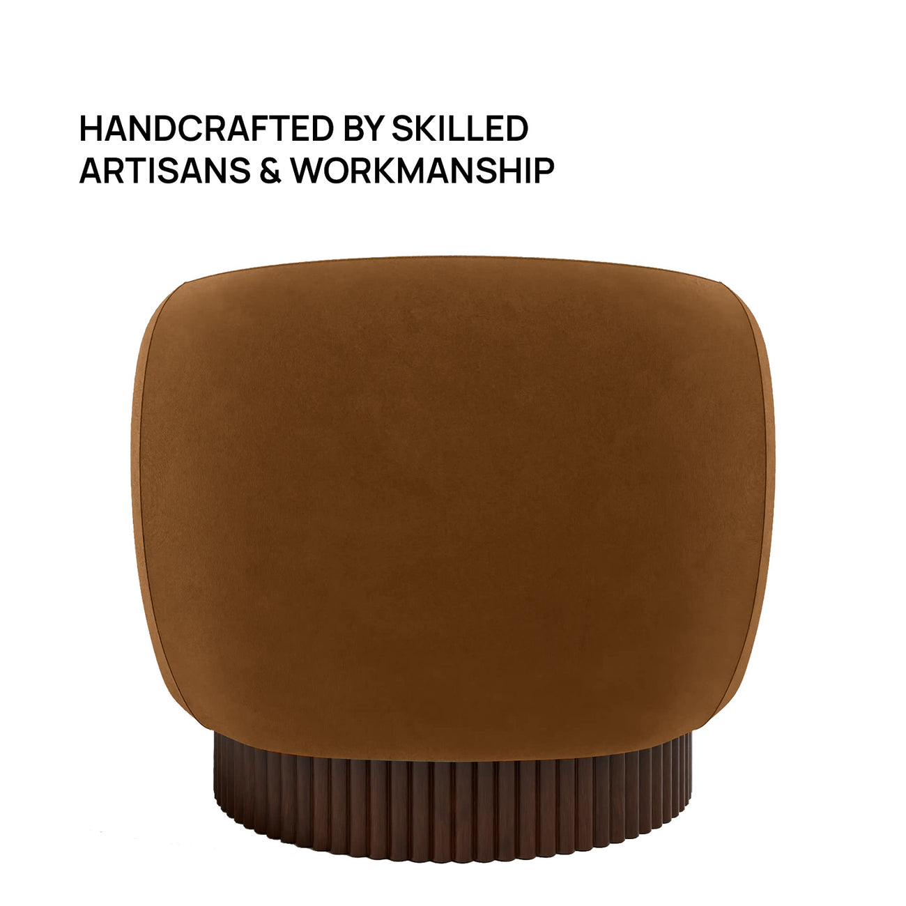 Mossio Barrel Caramel Brown 1 - Seater Velvet Chair
