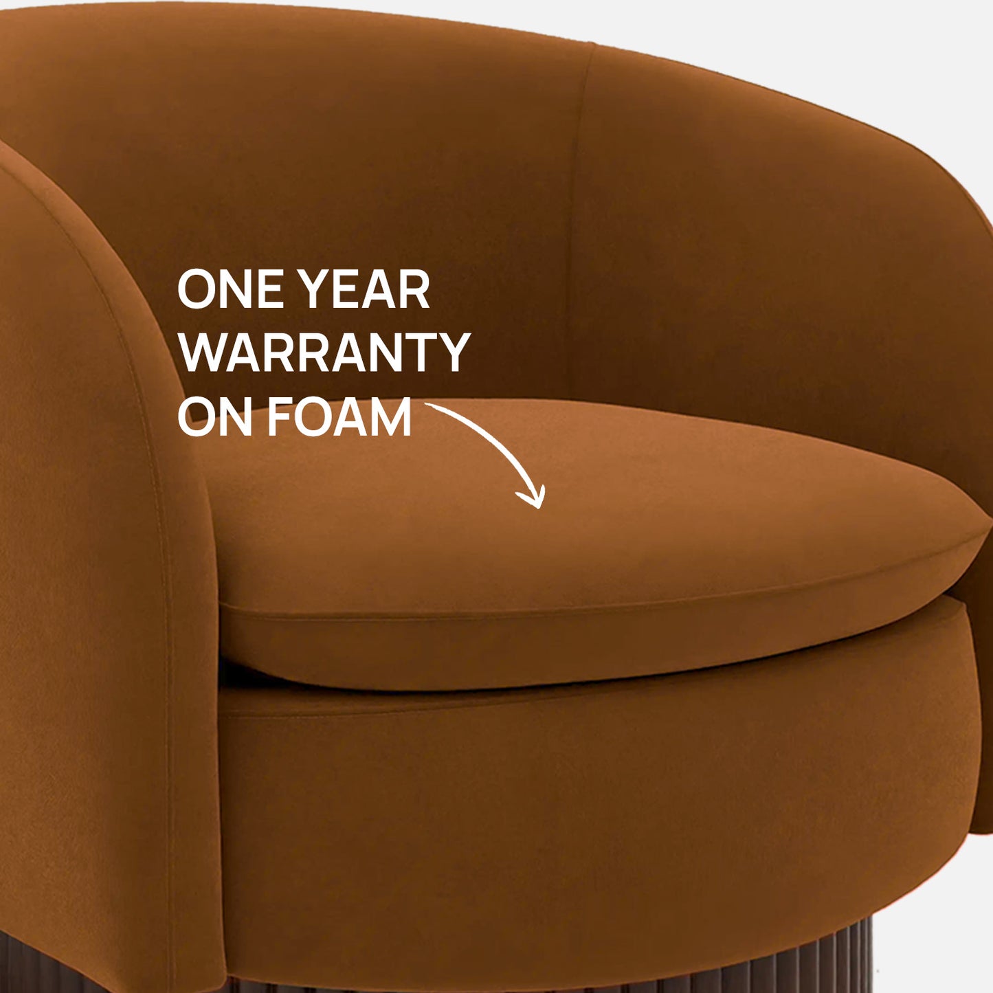 Mossio Barrel Caramel Brown 1 - Seater Velvet Chair