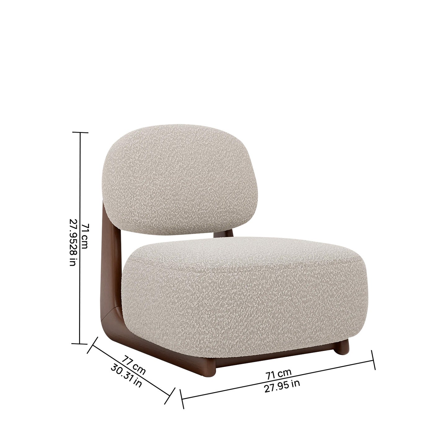 Corka Lounge Speckled Grey 1 - Seater Boucle Chair